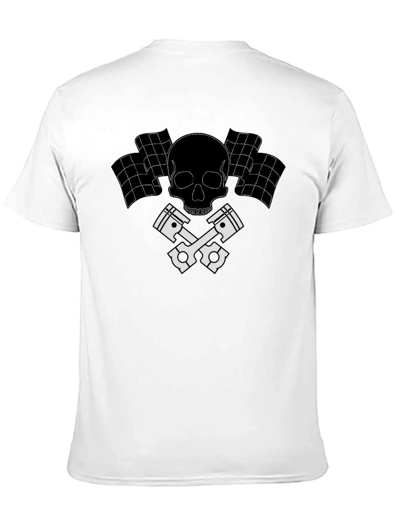 Skull Pistons Flags Unisex Short Sleeve Soft Cotton T-Shirt – Casual Everyday Wear