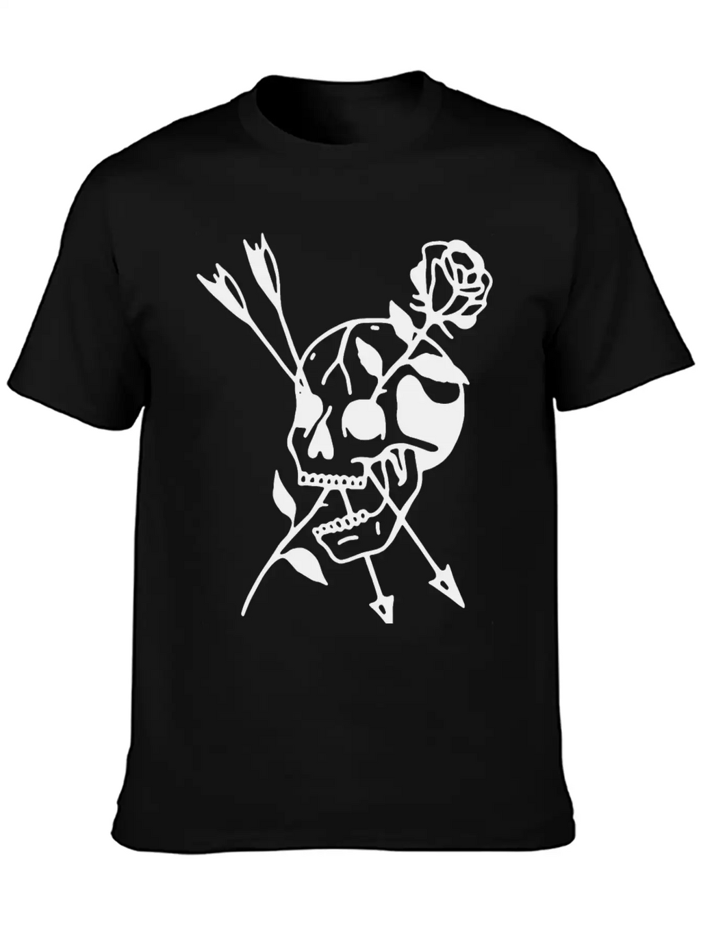 Skull Rose Stylish Everyday T-Shirt – Unisex Basic Cotton Tee