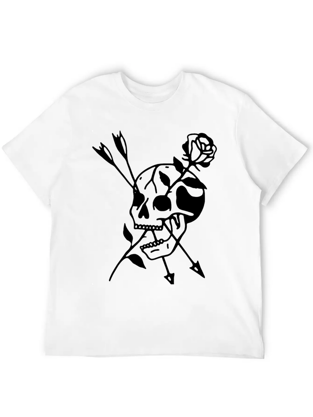 Skull Rose Stylish Everyday T-Shirt – Unisex Basic Cotton Tee