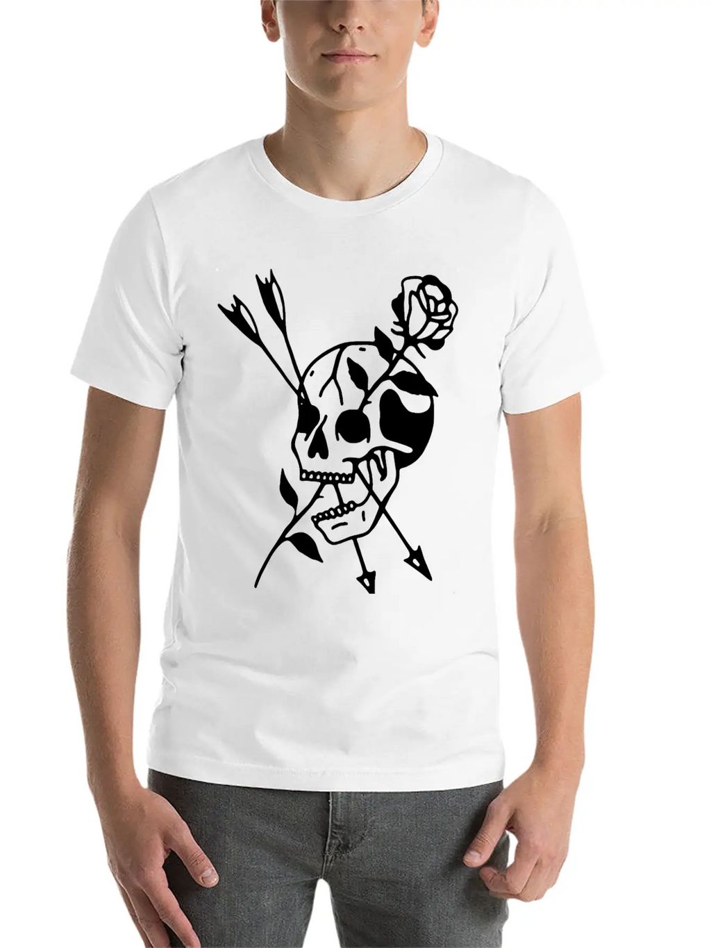 Skull Rose Stylish Everyday T-Shirt – Unisex Basic Cotton Tee