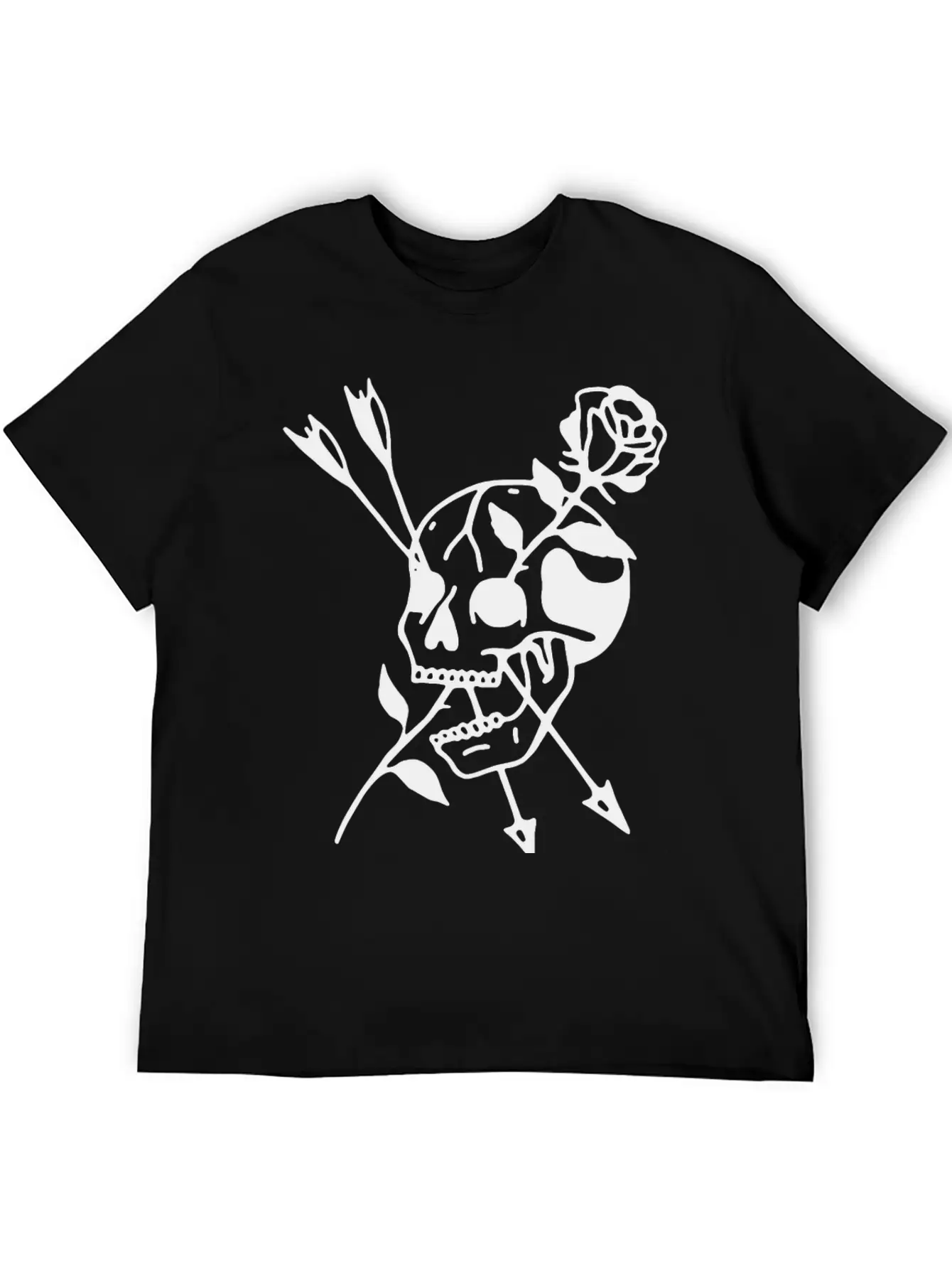 Skull Rose Stylish Everyday T-Shirt – Unisex Basic Cotton Tee
