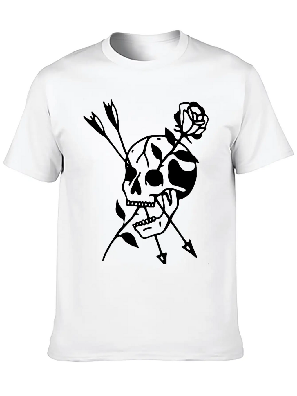 Skull Rose Stylish Everyday T-Shirt – Unisex Basic Cotton Tee