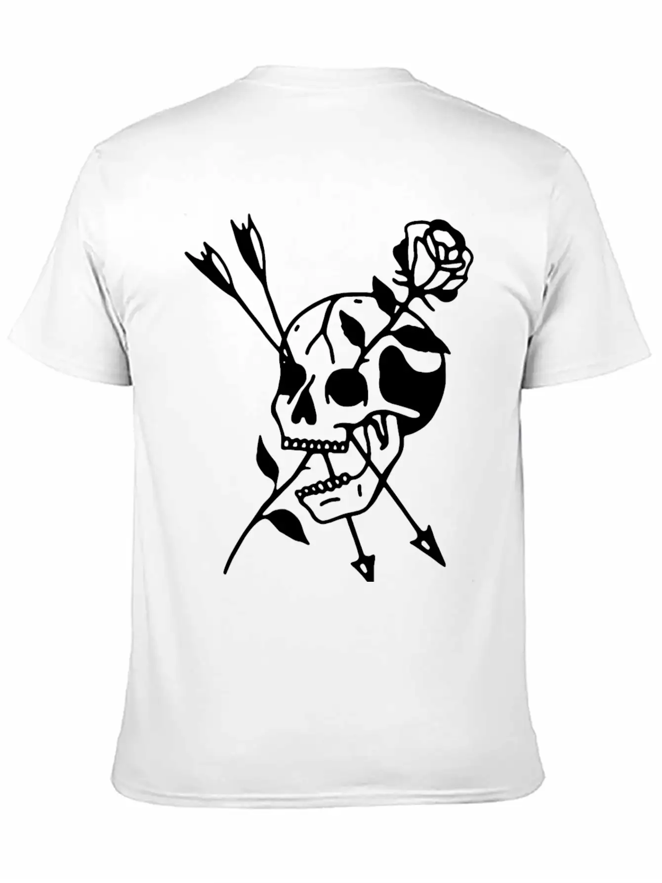 Skull Rose Stylish Everyday T-Shirt – Unisex Basic Cotton Tee