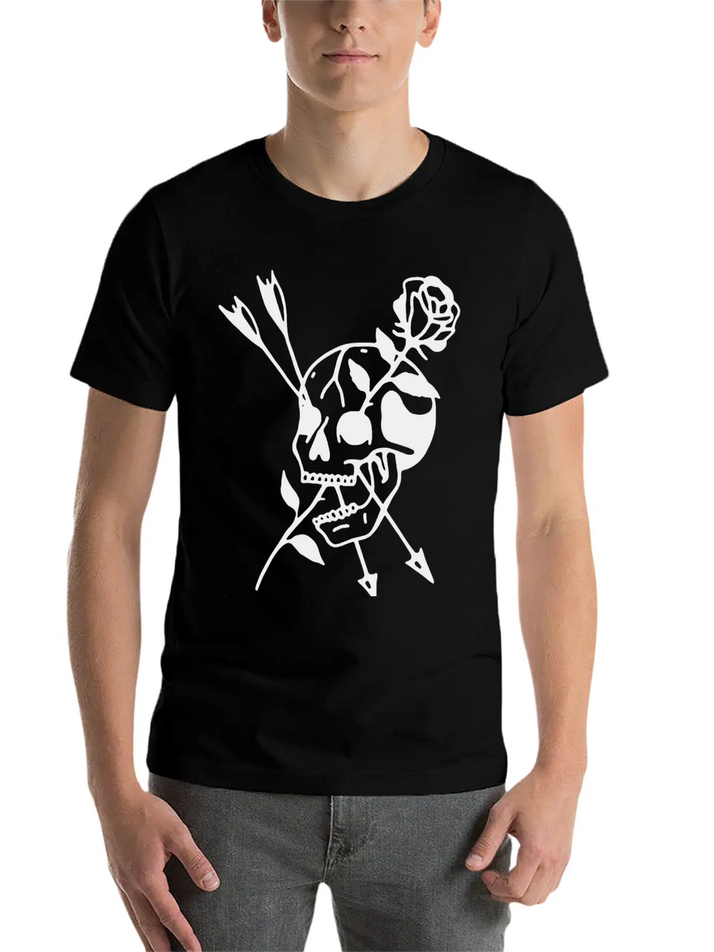 Skull Rose Stylish Everyday T-Shirt – Unisex Basic Cotton Tee