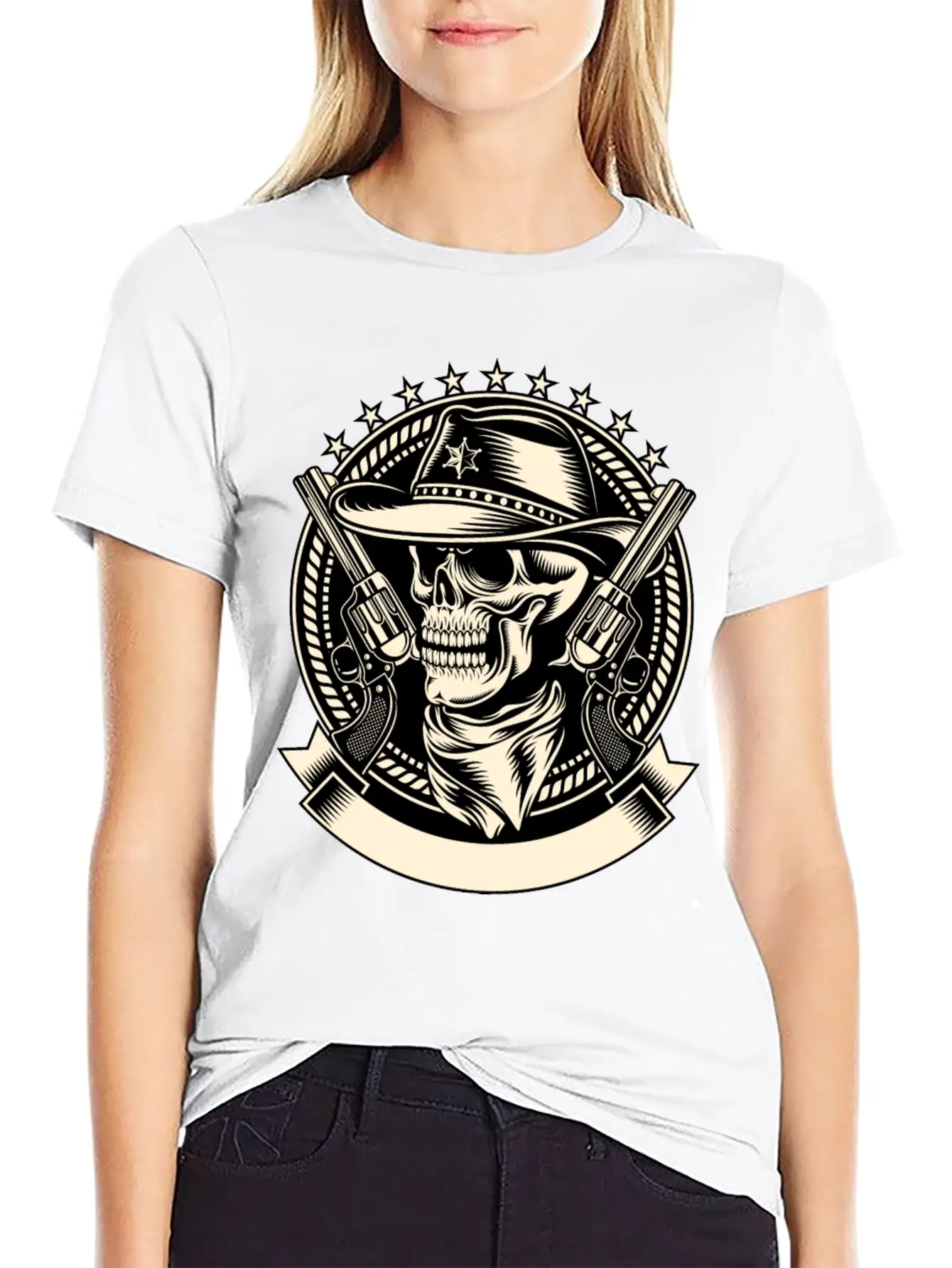 Skull Sheriff Unisex Casual T-Shirt – Clean Design For Daily Comfort