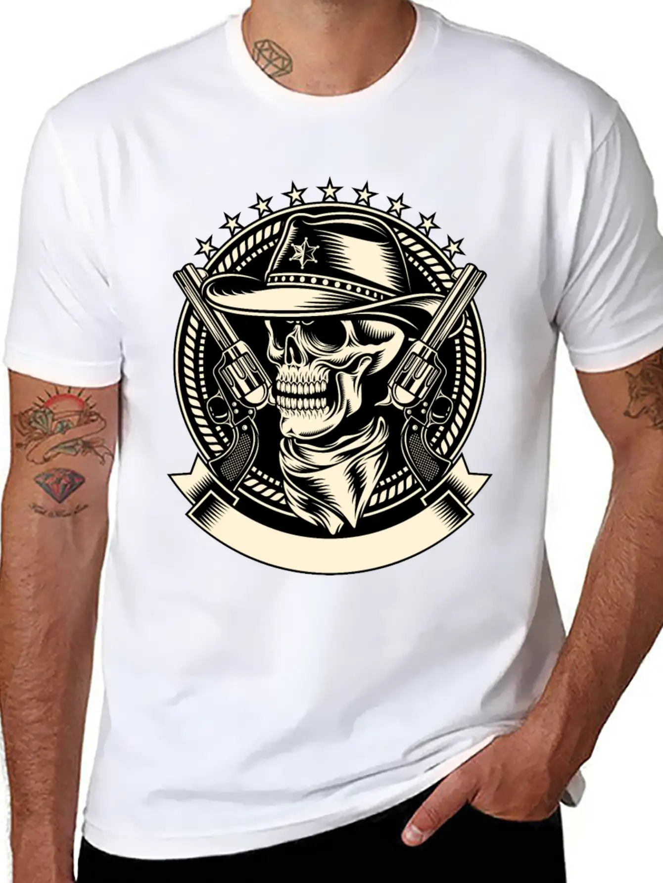 Skull Sheriff Unisex Casual T-Shirt – Clean Design For Daily Comfort