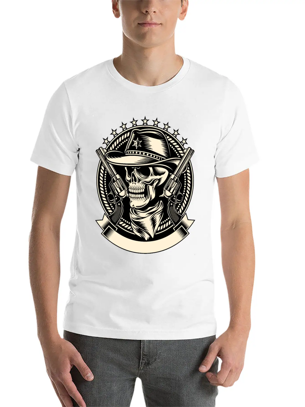 Skull Sheriff Unisex Casual T-Shirt – Clean Design For Daily Comfort