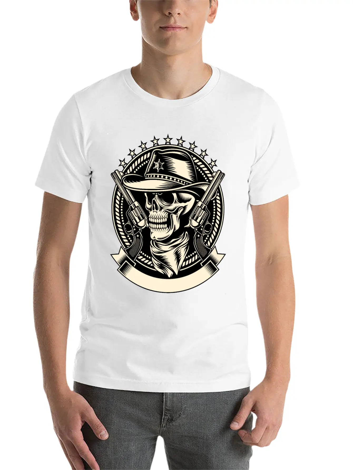 Skull Sheriff Unisex Casual T-Shirt – Clean Design For Daily Comfort