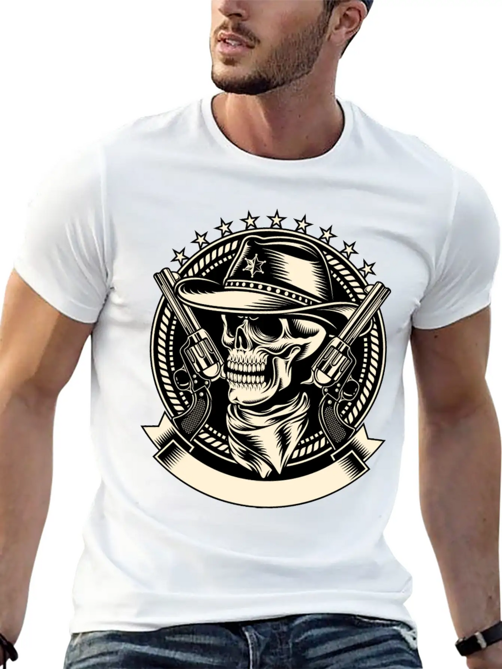 Skull Sheriff Unisex Casual T-Shirt – Clean Design For Daily Comfort
