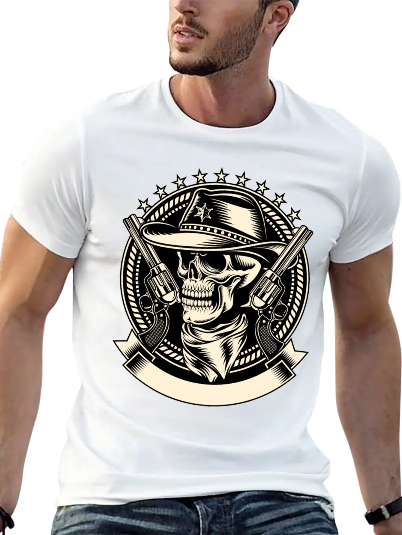 Skull Sheriff Unisex Casual T-Shirt – Clean Design For Daily Comfort