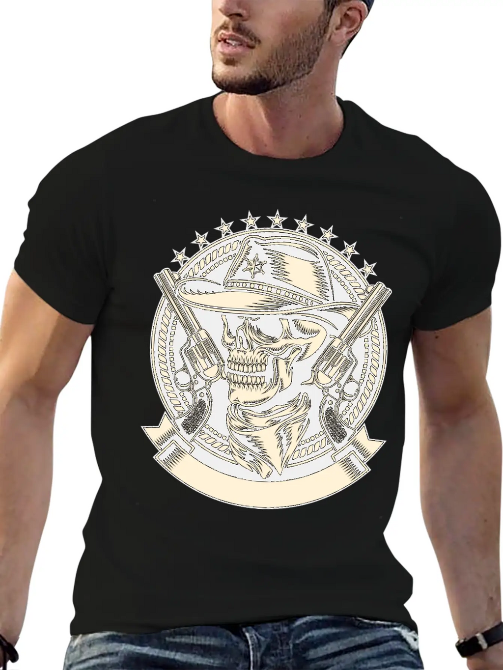 Skull Sheriff Unisex Casual T-Shirt – Clean Design For Daily Comfort