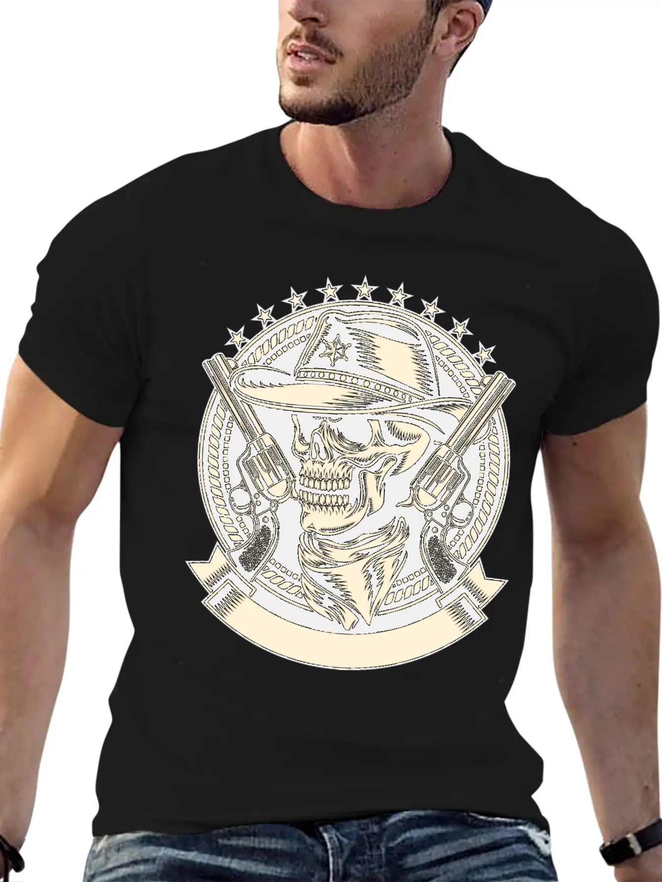 Skull Sheriff Unisex Casual T-Shirt – Clean Design For Daily Comfort