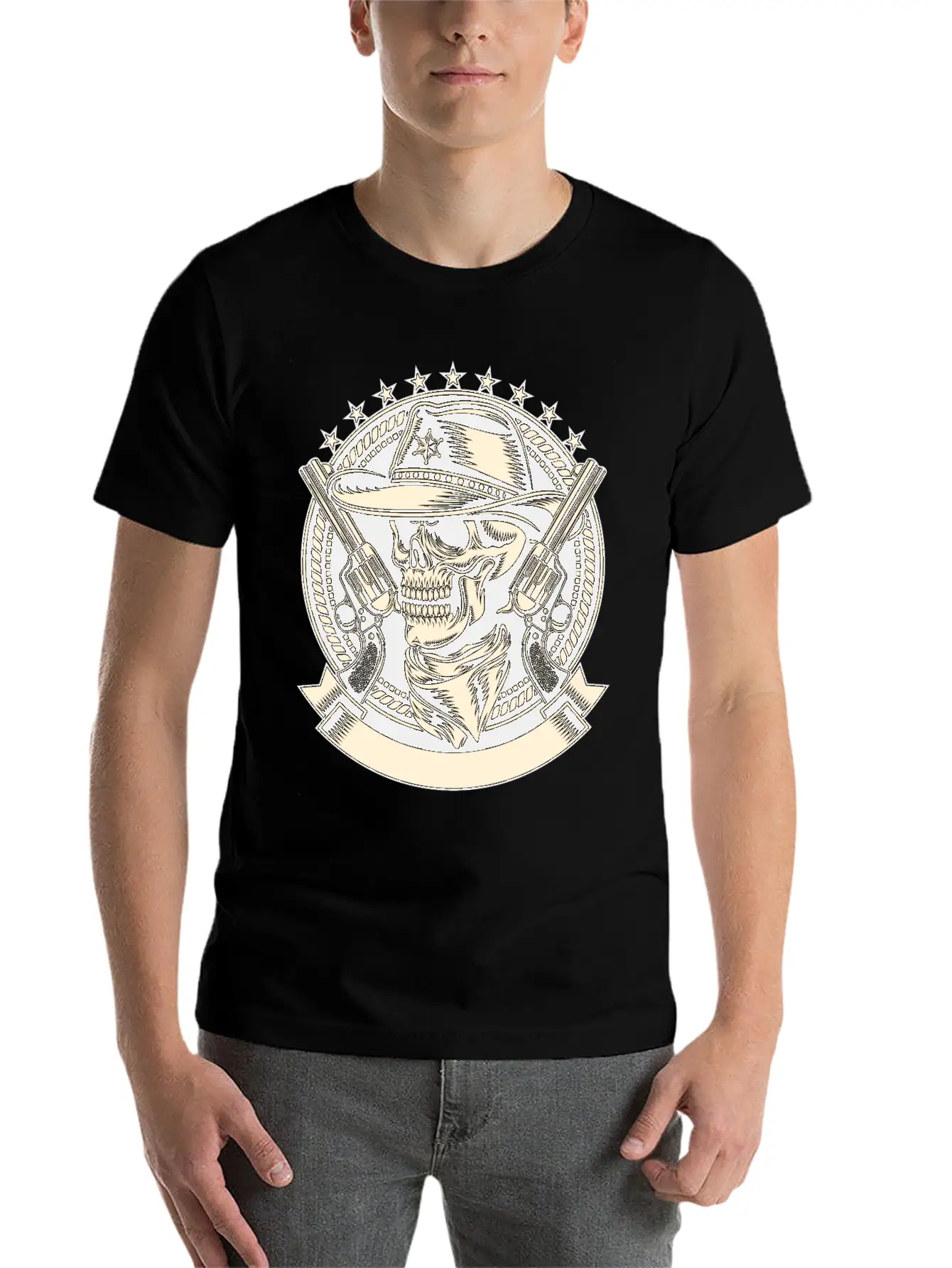 Skull Sheriff Unisex Casual T-Shirt – Clean Design For Daily Comfort