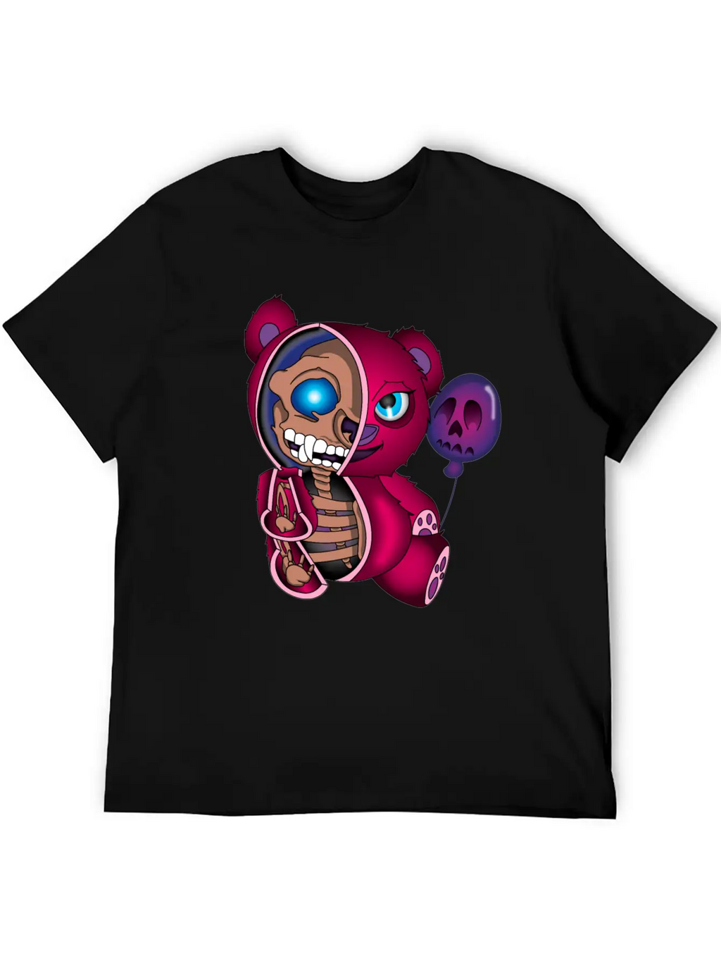 Skull Teddy Bear Skeleton Halloween Gift Idea Unisex Short Sleeve Soft Cotton T-Shirt – Casual Everyday Wear