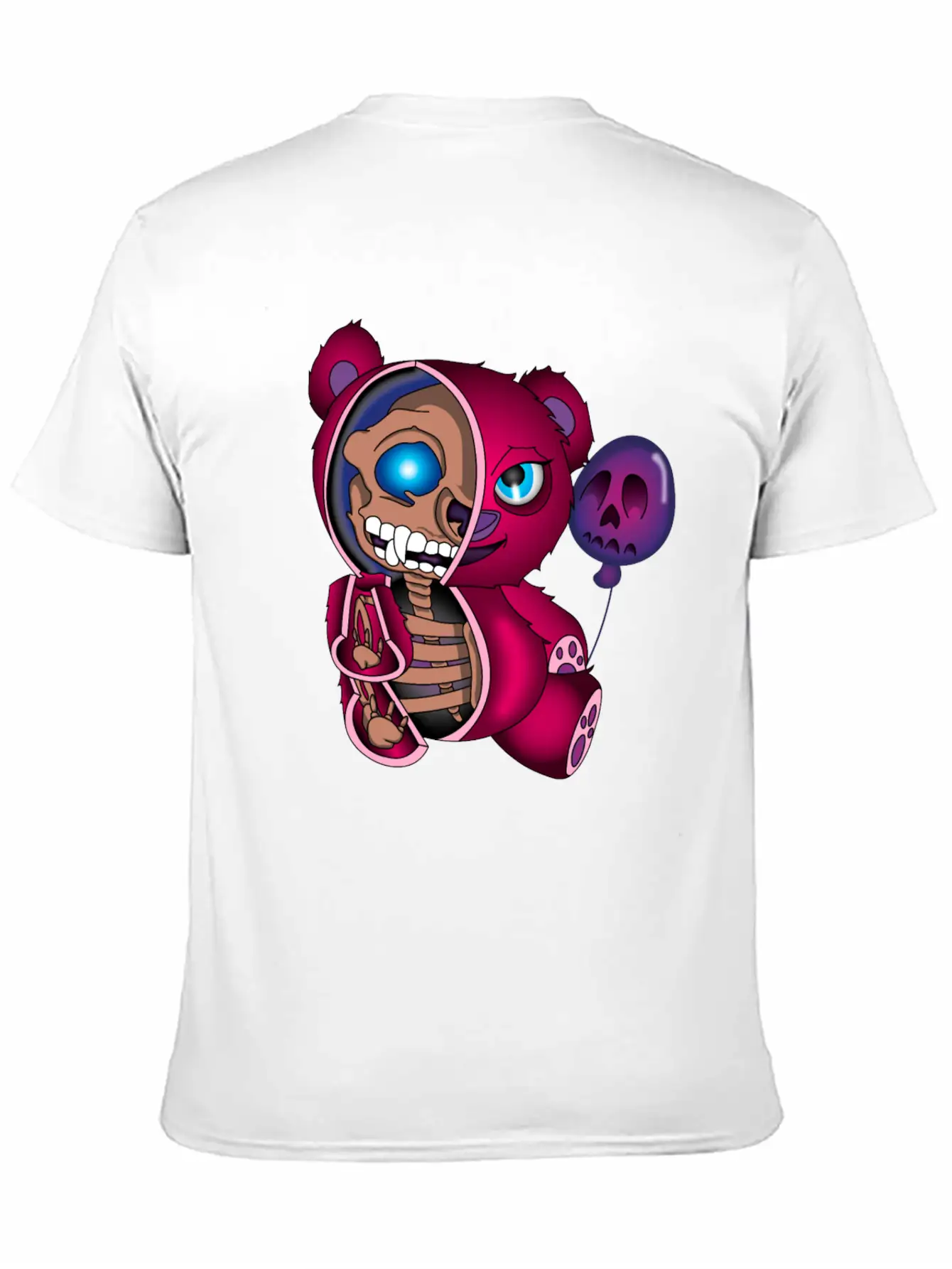 Skull Teddy Bear Skeleton Halloween Gift Idea Unisex Short Sleeve Soft Cotton T-Shirt – Casual Everyday Wear