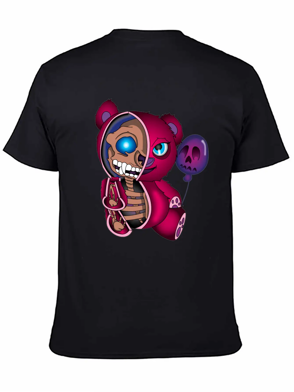 Skull Teddy Bear Skeleton Halloween Gift Idea Unisex Short Sleeve Soft Cotton T-Shirt – Casual Everyday Wear