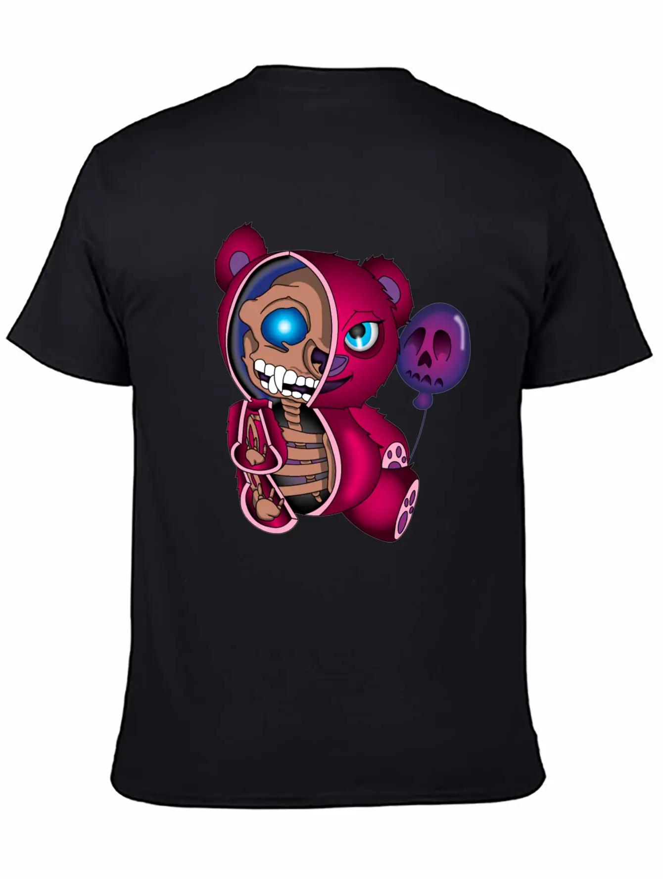 Skull Teddy Bear Skeleton Halloween Gift Idea Unisex Short Sleeve Soft Cotton T-Shirt – Casual Everyday Wear