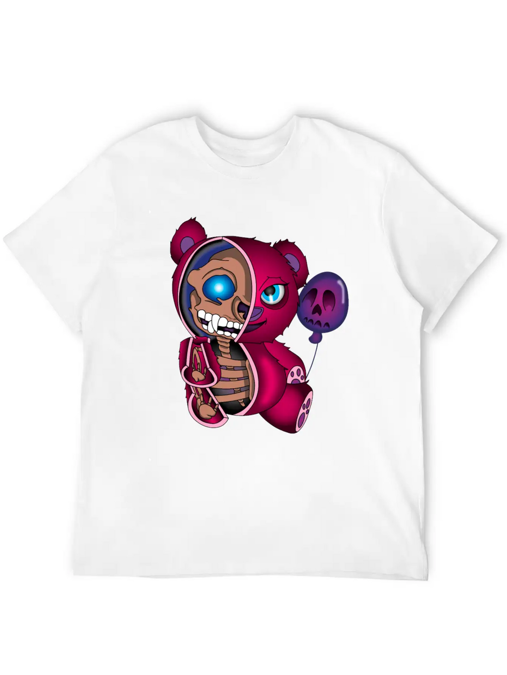 Skull Teddy Bear Skeleton Halloween Gift Idea Unisex Short Sleeve Soft Cotton T-Shirt – Casual Everyday Wear