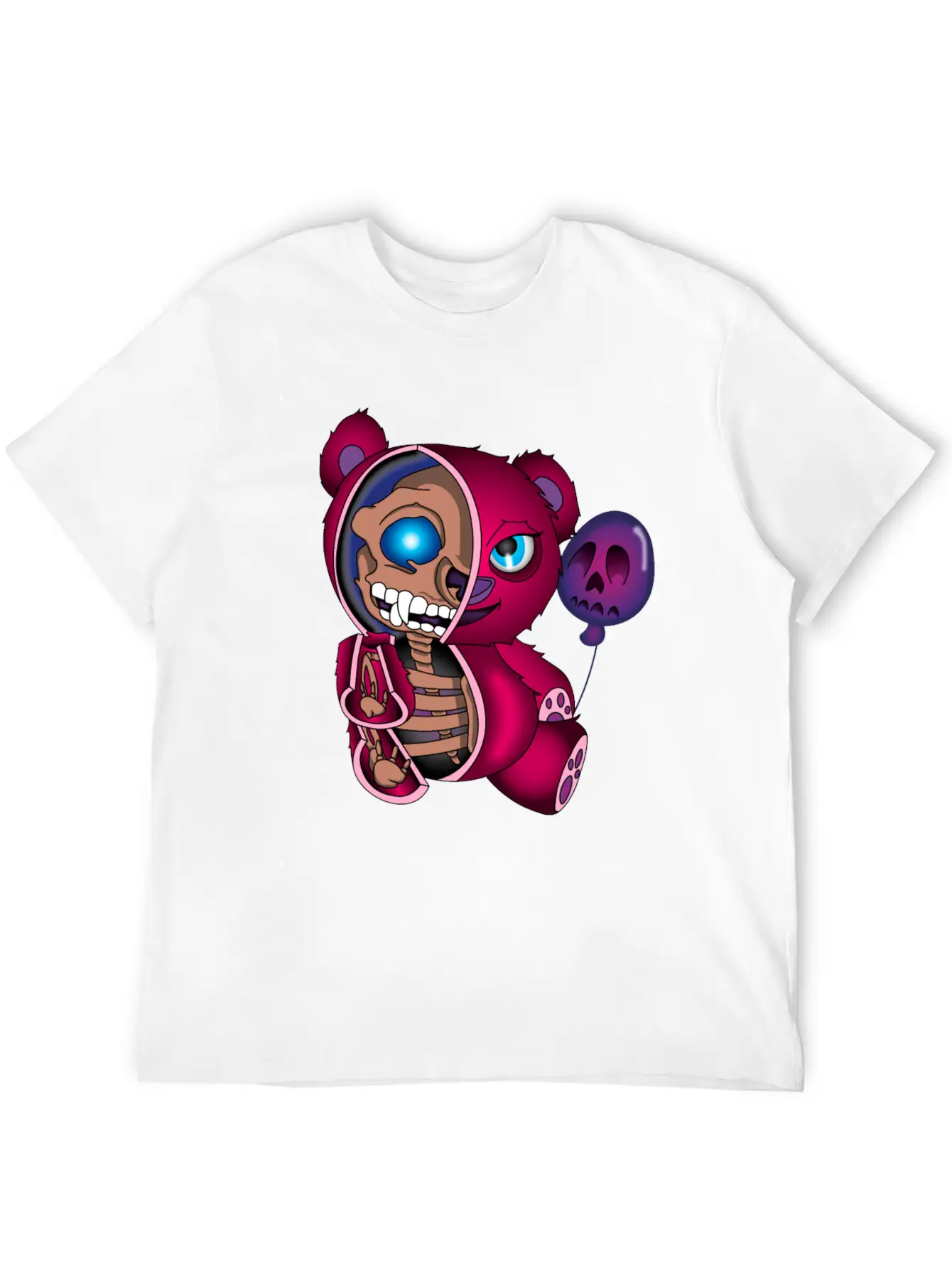 Skull Teddy Bear Skeleton Halloween Gift Idea Unisex Short Sleeve Soft Cotton T-Shirt – Casual Everyday Wear