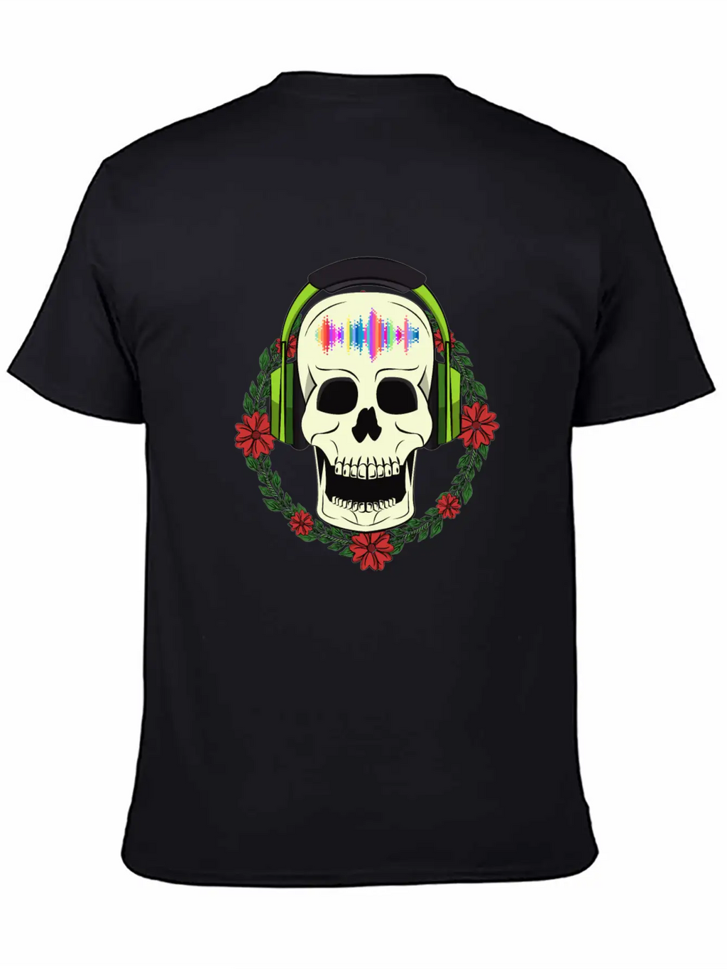 Skull With Earphones Breathable Soft Cotton T-Shirt – Timeless Casual Look
