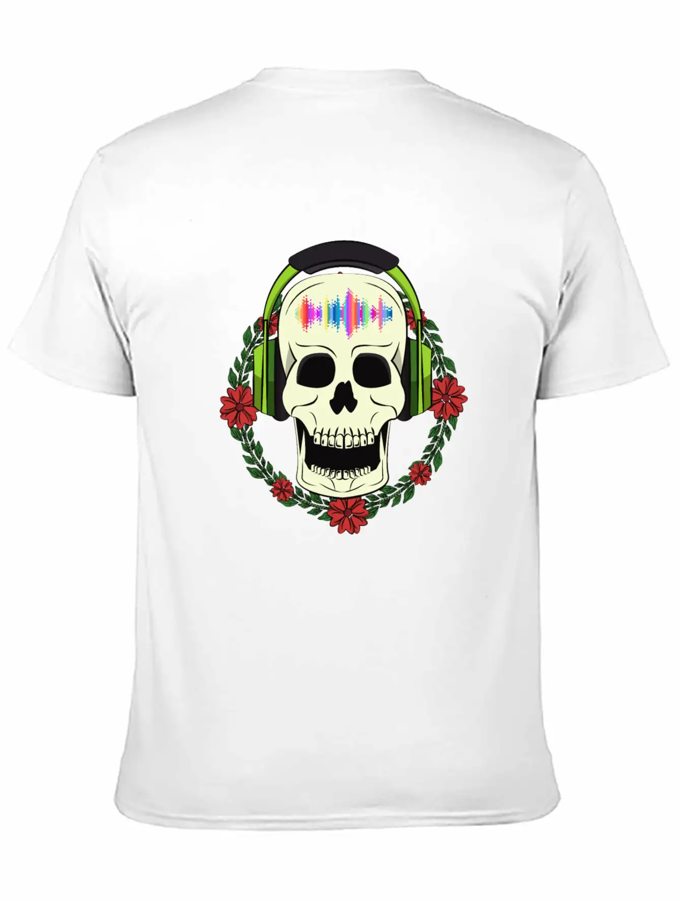 Skull With Earphones Breathable Soft Cotton T-Shirt – Timeless Casual Look
