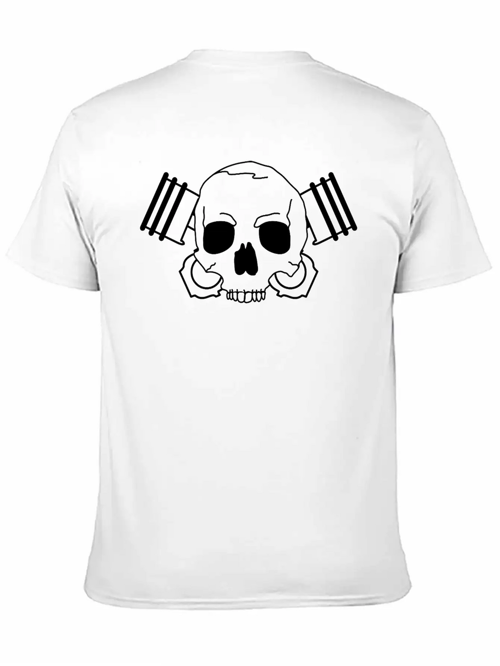 Skull With Piston Unisex Casual T-Shirt – Clean Design For Daily Comfort