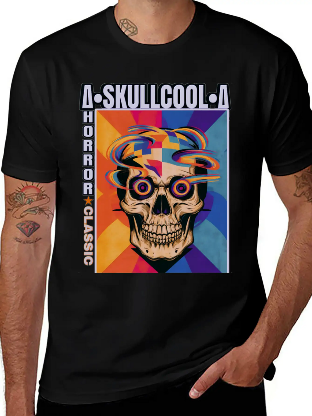 Skullcool Art Horror Classic Unisex Short Sleeve Soft Cotton T-Shirt – Casual Everyday Wear