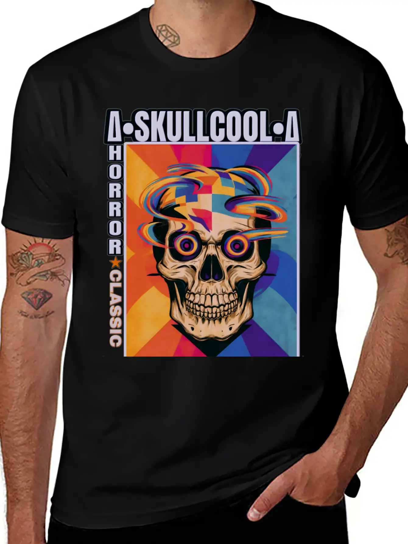 Skullcool Art Horror Classic Unisex Short Sleeve Soft Cotton T-Shirt – Casual Everyday Wear