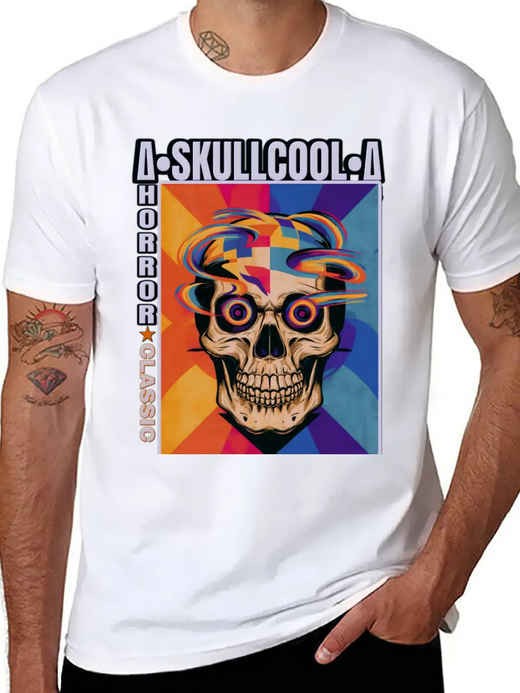 Skullcool Art Horror Classic Unisex Short Sleeve Soft Cotton T-Shirt – Casual Everyday Wear