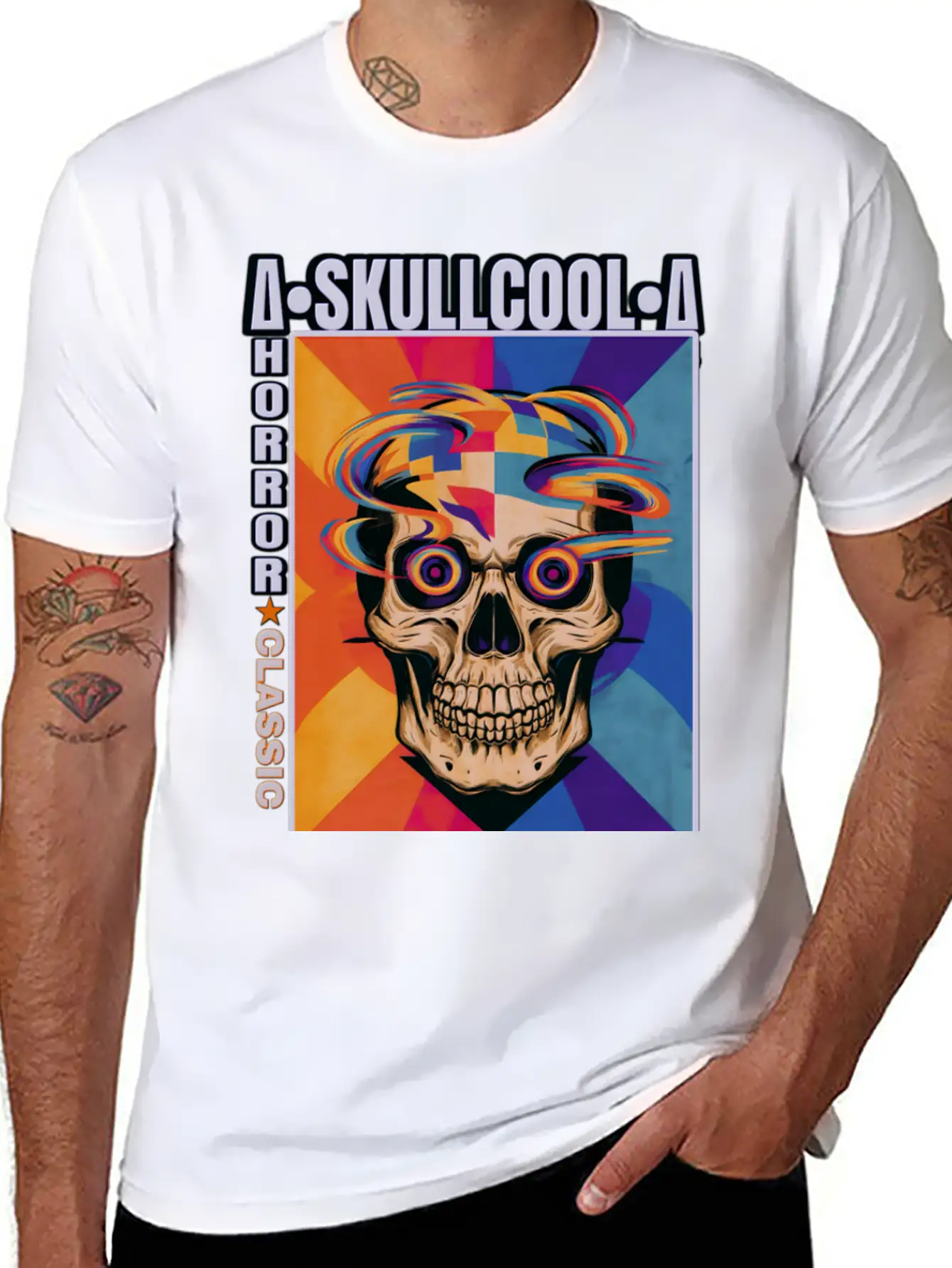 Skullcool Art Horror Classic Unisex Short Sleeve Soft Cotton T-Shirt – Casual Everyday Wear