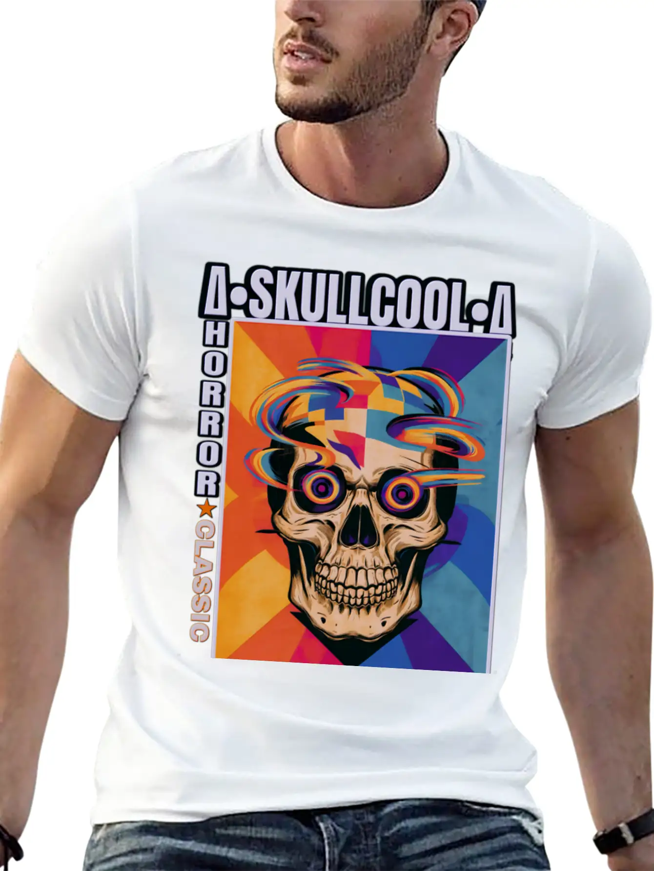 Skullcool Art Horror Classic Unisex Short Sleeve Soft Cotton T-Shirt – Casual Everyday Wear