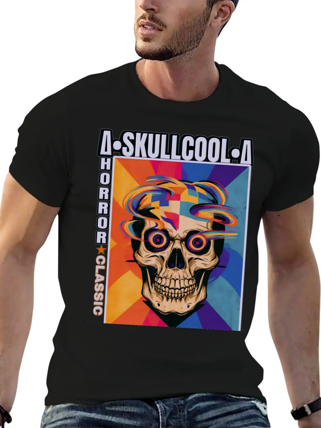 Skullcool Art Horror Classic Unisex Short Sleeve Soft Cotton T-Shirt – Casual Everyday Wear