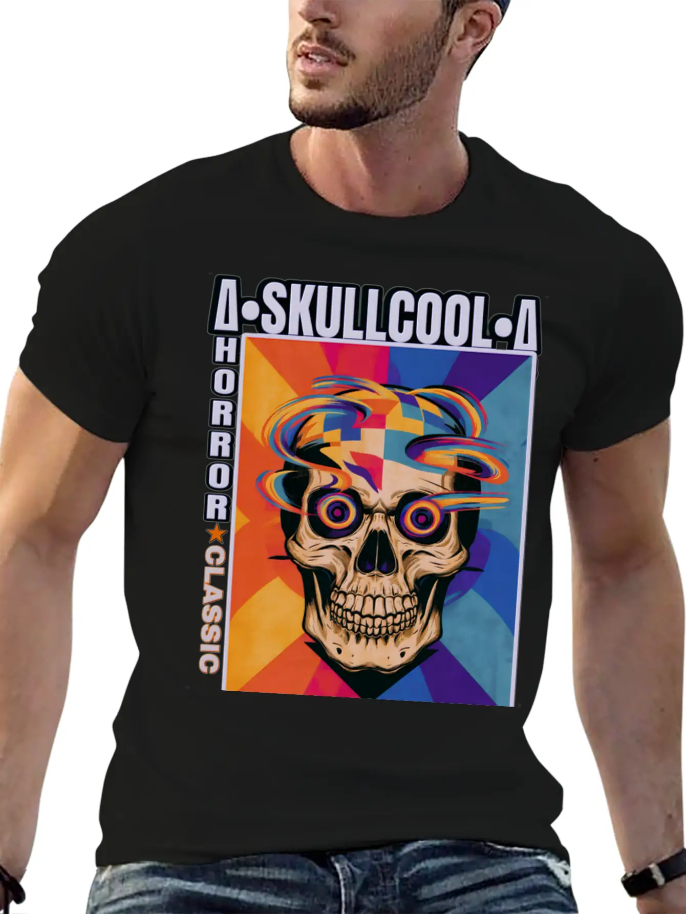 Skullcool Art Horror Classic Unisex Short Sleeve Soft Cotton T-Shirt – Casual Everyday Wear