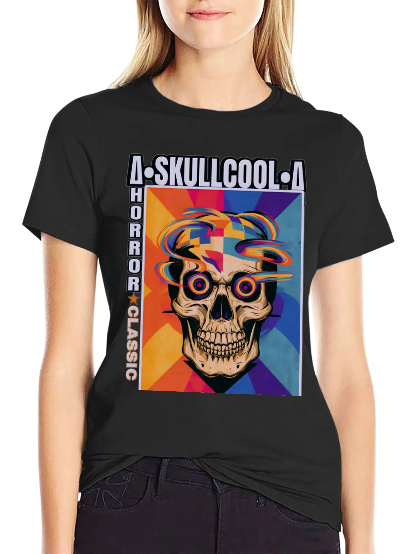 Skullcool Art Horror Classic Unisex Short Sleeve Soft Cotton T-Shirt – Casual Everyday Wear