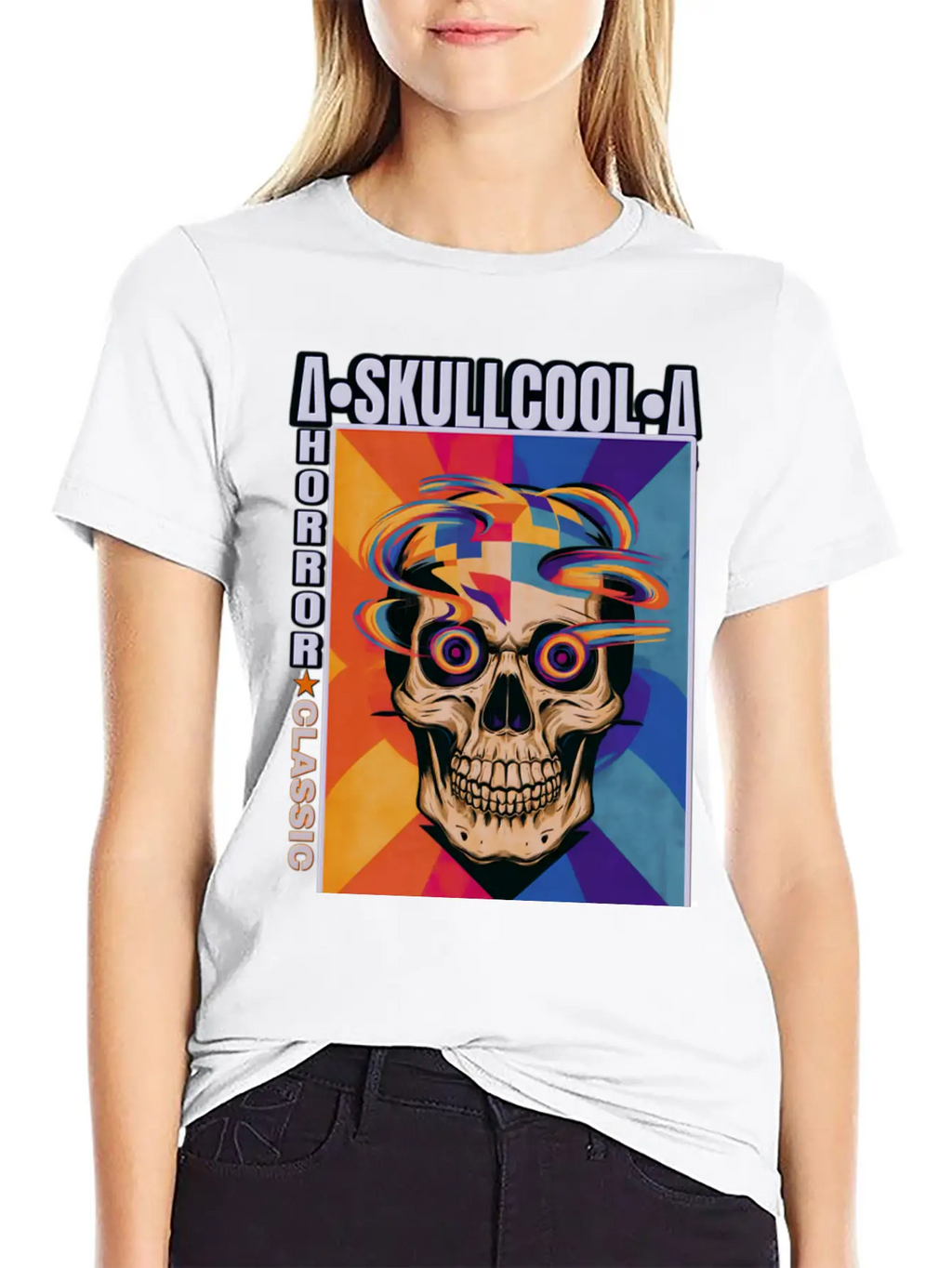 Skullcool Art Horror Classic Unisex Short Sleeve Soft Cotton T-Shirt – Casual Everyday Wear