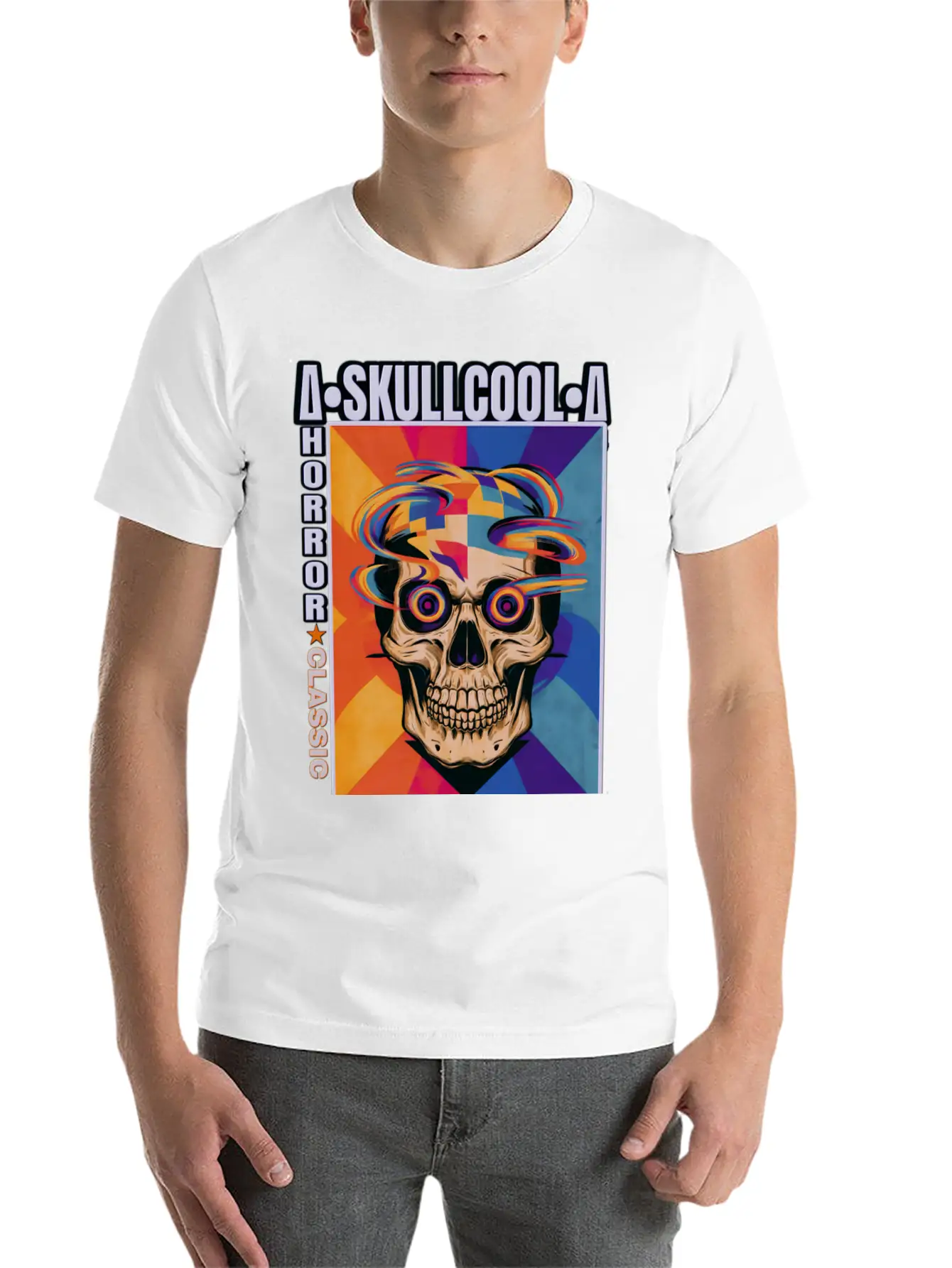 Skullcool Art Horror Classic Unisex Short Sleeve Soft Cotton T-Shirt – Casual Everyday Wear