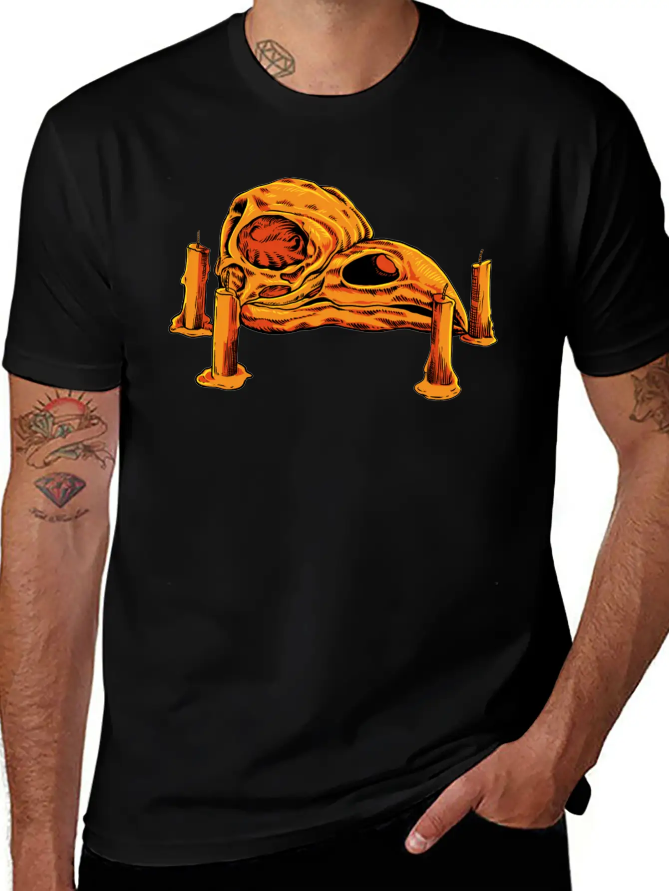Skulls And Candles Gothic Raven Skull Unisex Casual T-Shirt – Clean Design For Daily Comfort