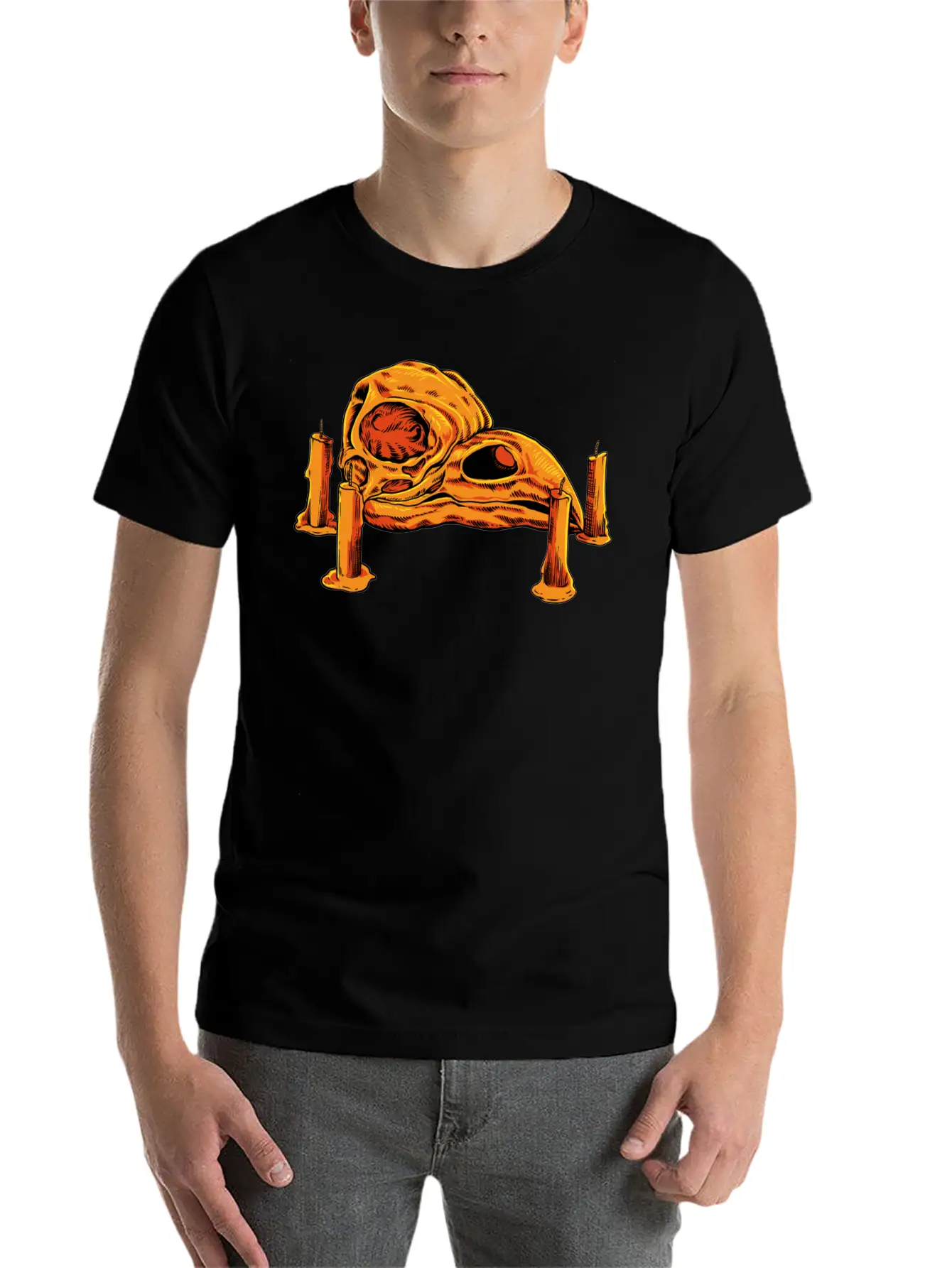 Skulls And Candles Gothic Raven Skull Unisex Casual T-Shirt – Clean Design For Daily Comfort