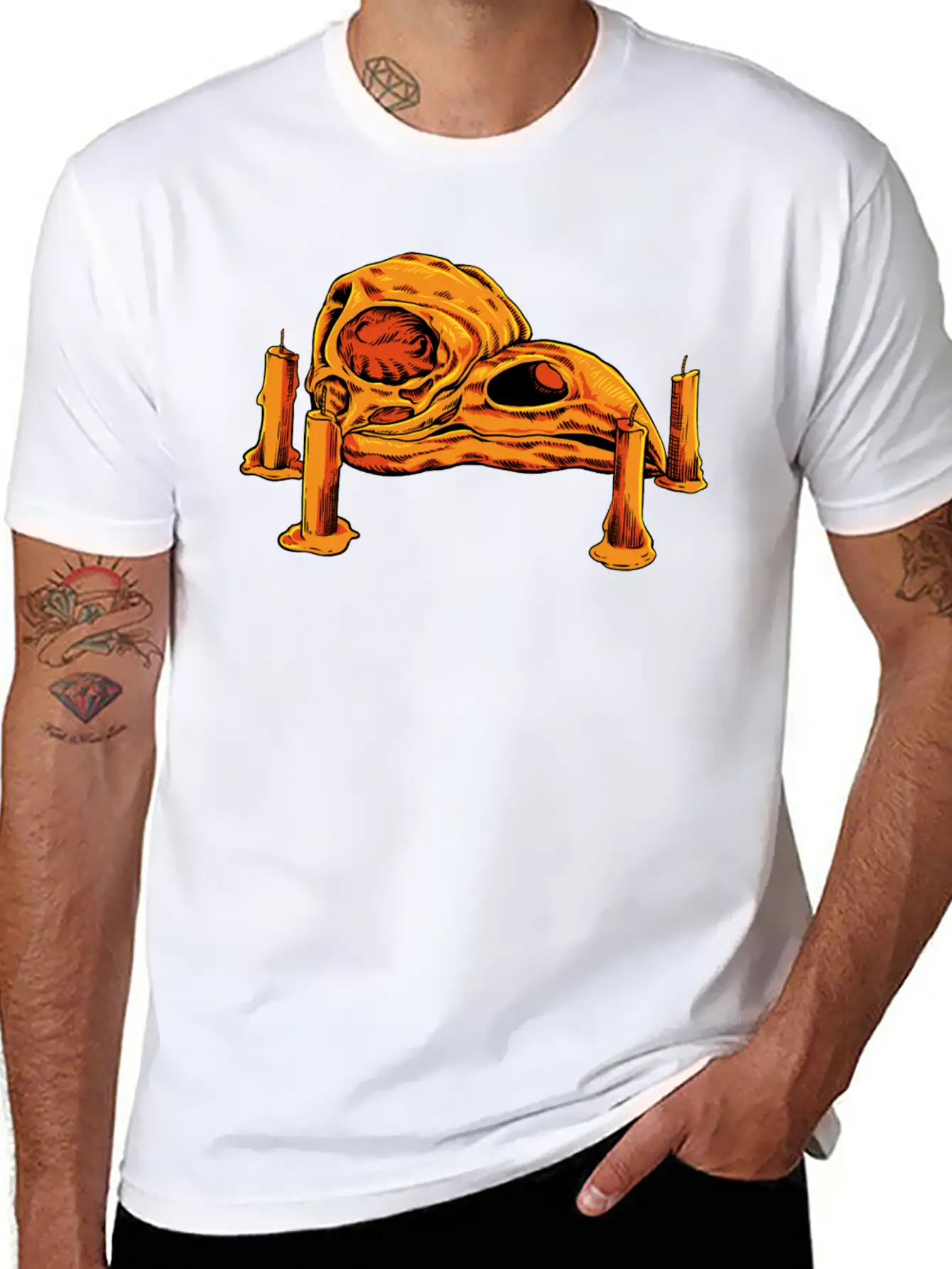 Skulls And Candles Gothic Raven Skull Unisex Casual T-Shirt – Clean Design For Daily Comfort