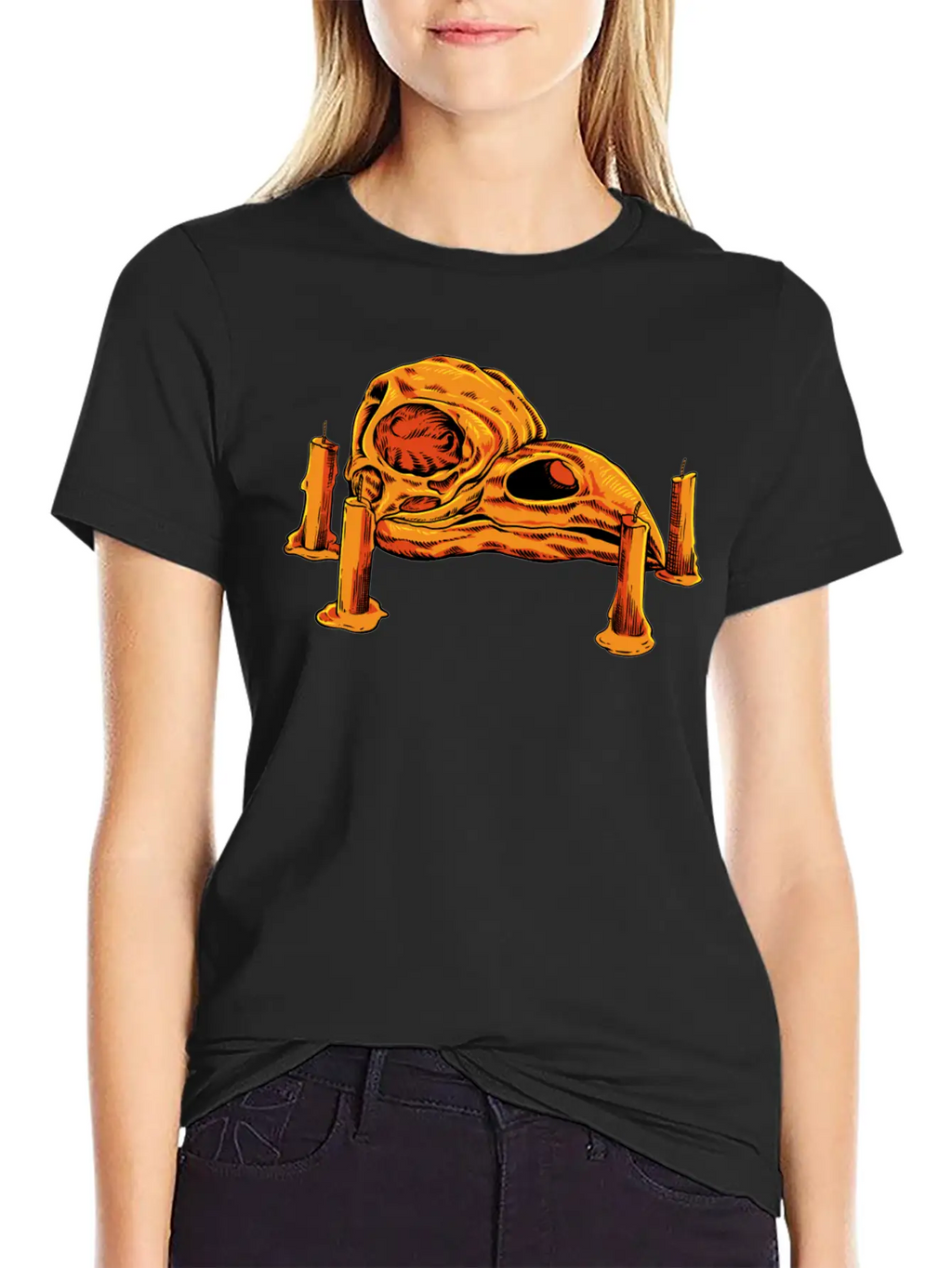 Skulls And Candles Gothic Raven Skull Unisex Casual T-Shirt – Clean Design For Daily Comfort