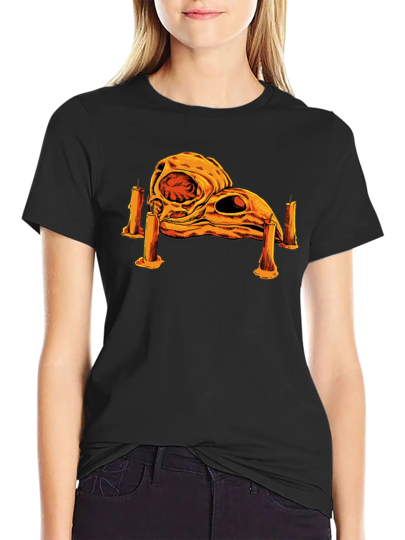Skulls And Candles Gothic Raven Skull Unisex Casual T-Shirt – Clean Design For Daily Comfort