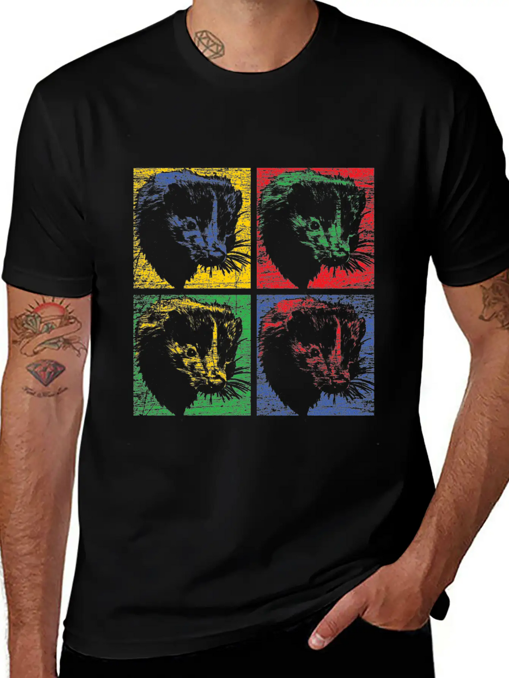 Skunk Pop Art Unisex Short Sleeve Soft Cotton T-Shirt – Casual Everyday Wear