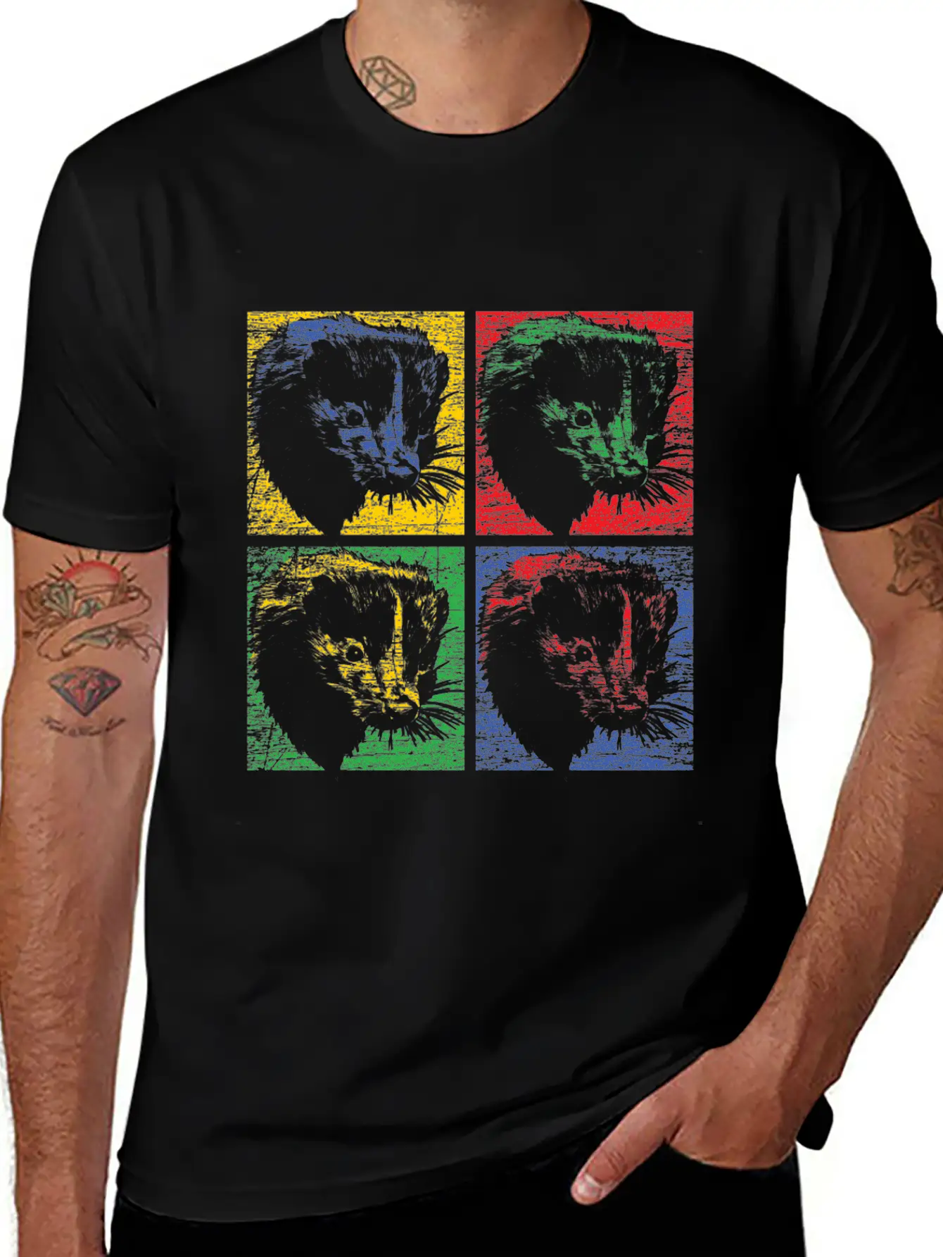 Skunk Pop Art Unisex Short Sleeve Soft Cotton T-Shirt – Casual Everyday Wear