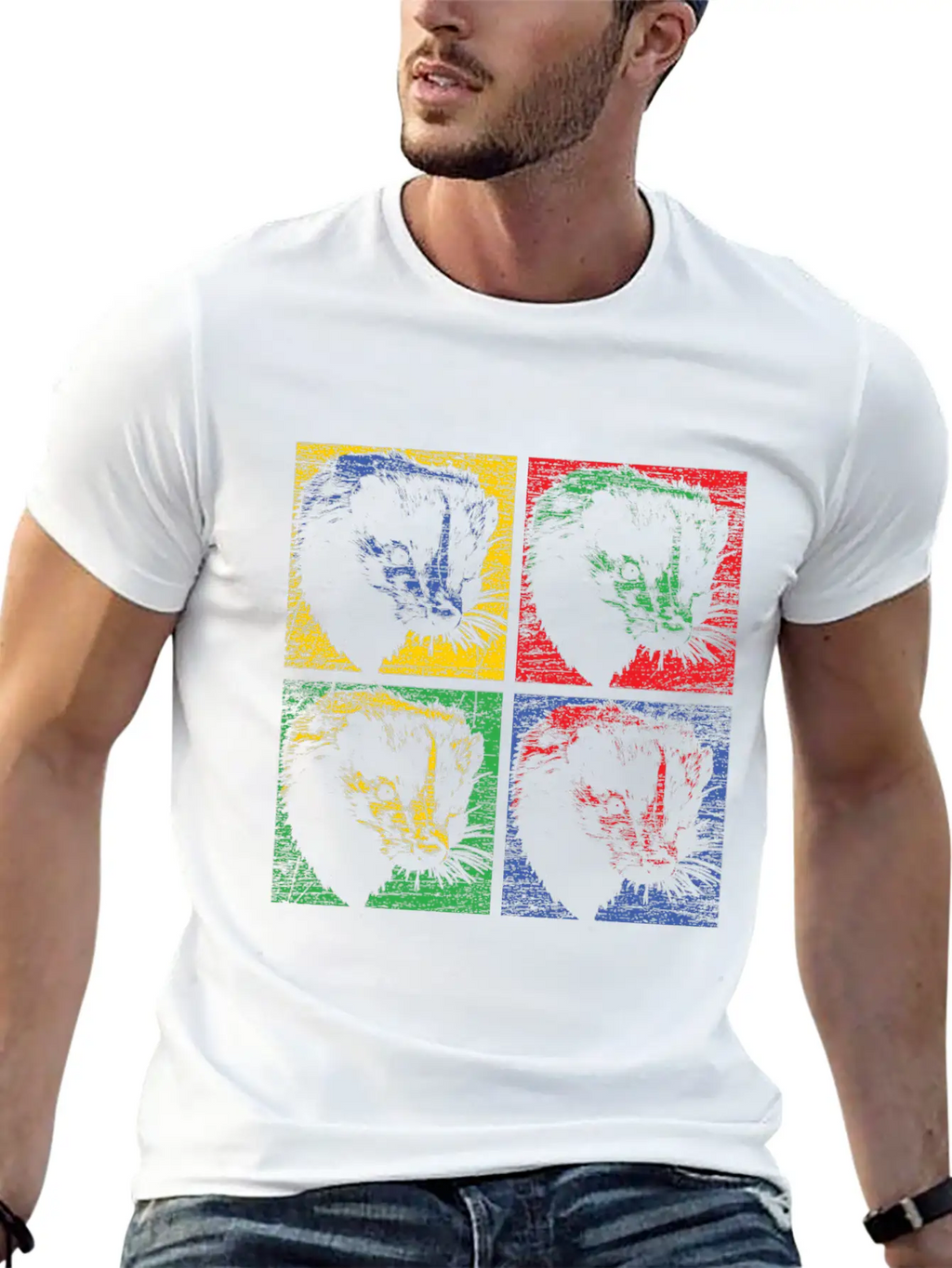 Skunk Pop Art Unisex Short Sleeve Soft Cotton T-Shirt – Casual Everyday Wear