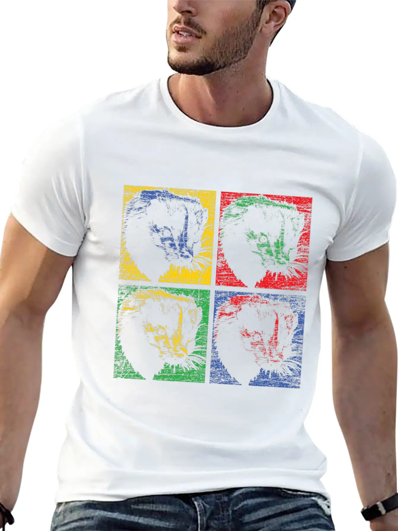 Skunk Pop Art Unisex Short Sleeve Soft Cotton T-Shirt – Casual Everyday Wear