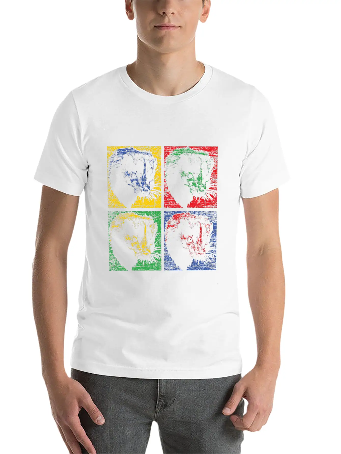Skunk Pop Art Unisex Short Sleeve Soft Cotton T-Shirt – Casual Everyday Wear