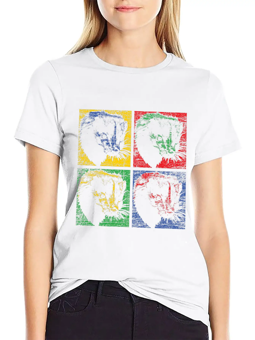 Skunk Pop Art Unisex Short Sleeve Soft Cotton T-Shirt – Casual Everyday Wear