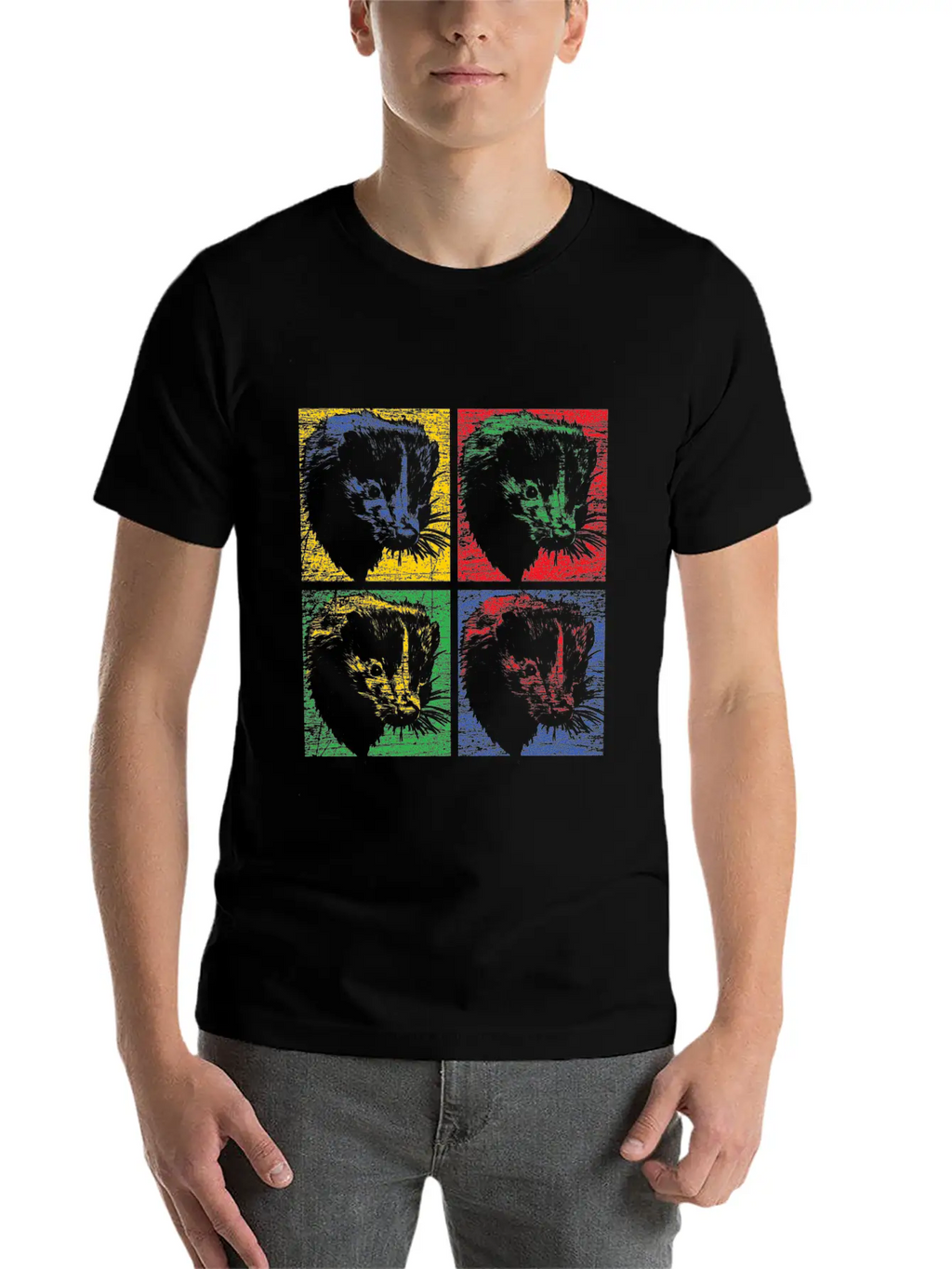 Skunk Pop Art Unisex Short Sleeve Soft Cotton T-Shirt – Casual Everyday Wear