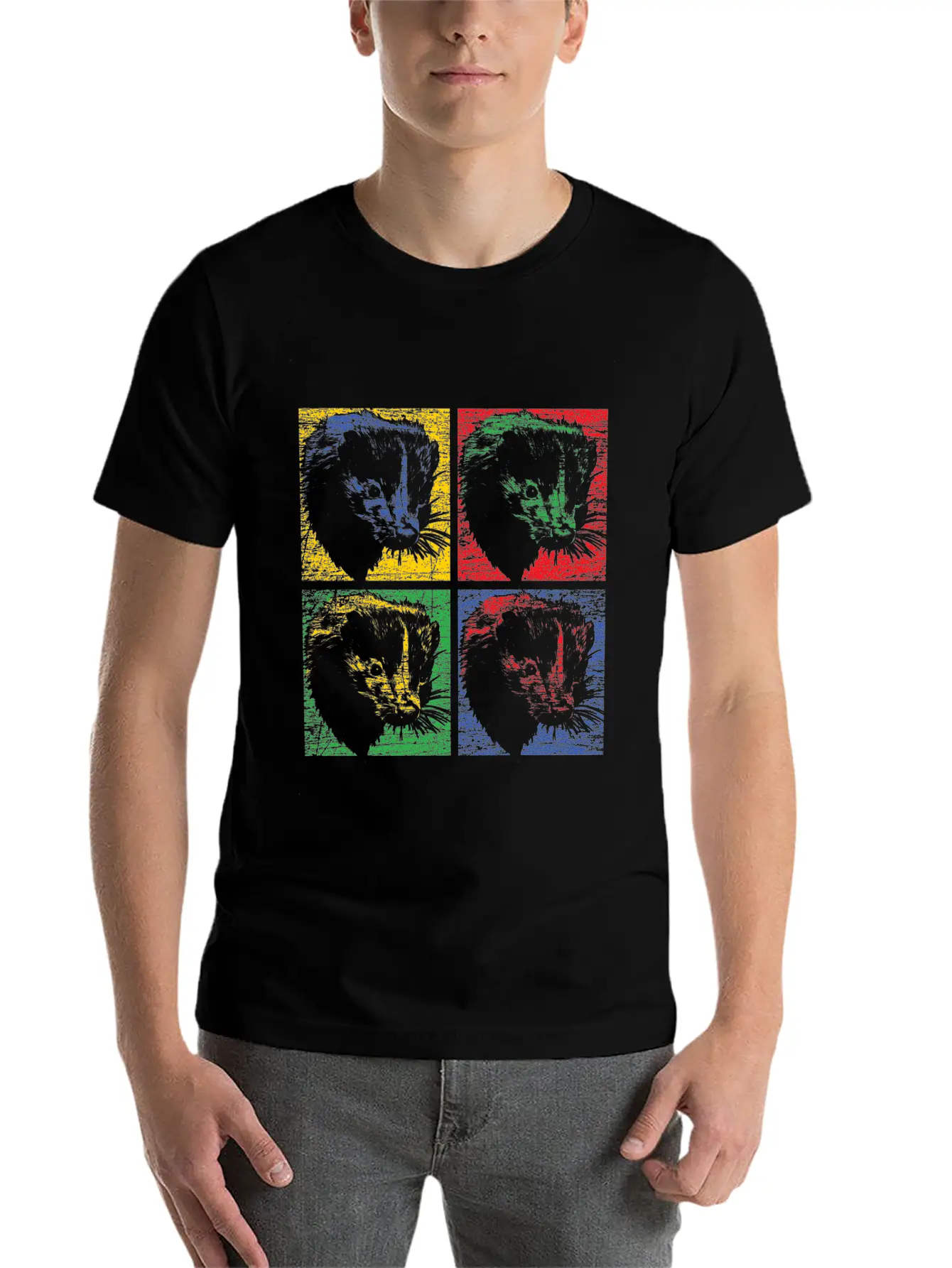 Skunk Pop Art Unisex Short Sleeve Soft Cotton T-Shirt – Casual Everyday Wear