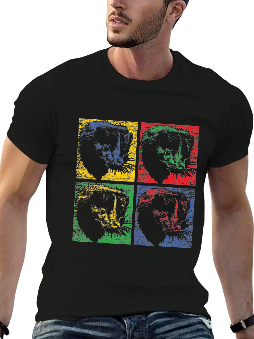 Skunk Pop Art Unisex Short Sleeve Soft Cotton T-Shirt – Casual Everyday Wear